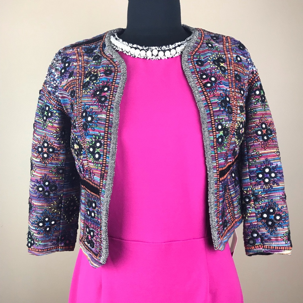 French Connection Embellished Boho Bead Jacket